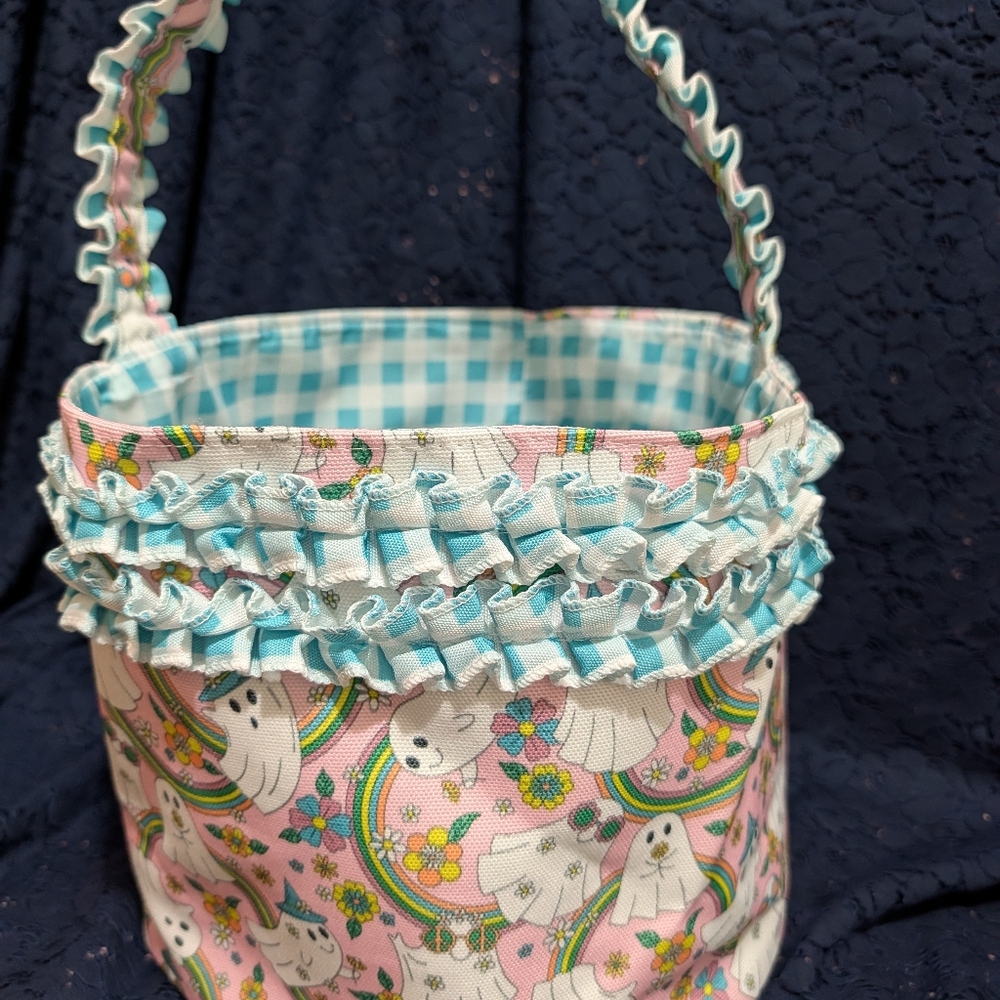 Colorful Kids Ghost Print Trick Or Treat Tote